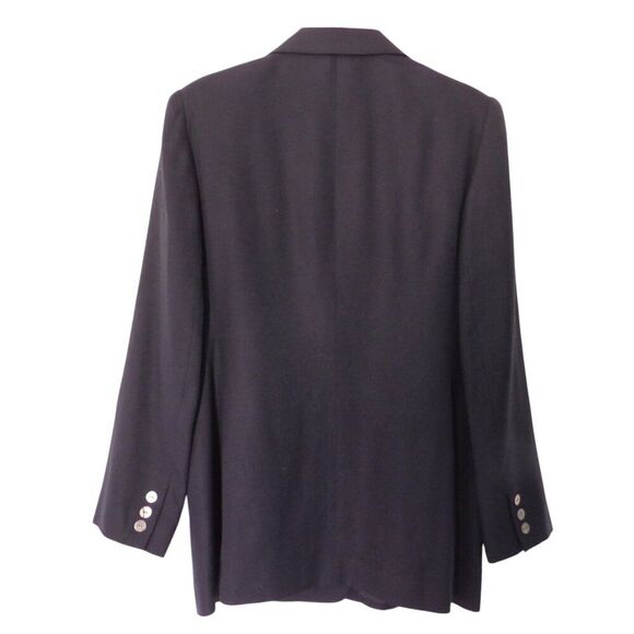 Vintage Talbots Womens Linen Blend Two Piece Skirt Blazer Outfit Sz 4 Navy Blue - Picture 5 of 9